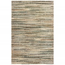 3&#39; X 6&#39; Ivory Sage Abtract Lines Indoor Area Rug - £164.56 GBP