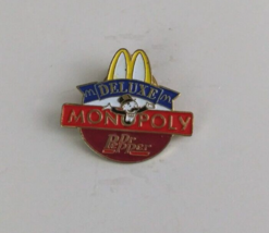 Deluxe Monopoly Dr. Pepper McDonald&#39;s Employee Lapel Hat Pin - £5.72 GBP