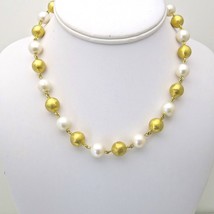 Adami and Martucci Gold Balls and Freshwater Pearls Necklace - £121.81 GBP