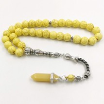 Tasbih yellow stone with Natural Yellow Aventurine accessories muslim prayer bea - £41.28 GBP