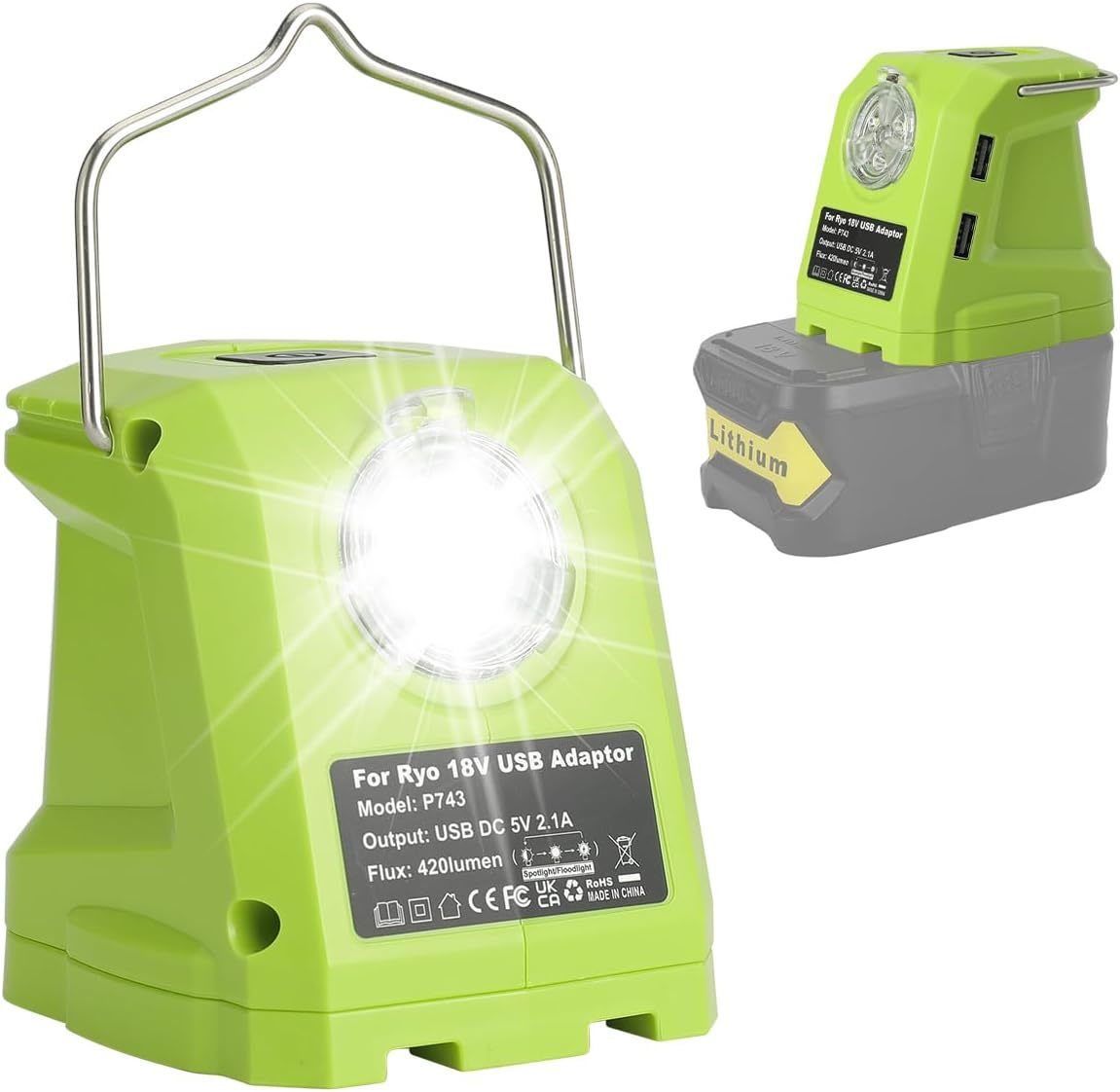 Battery Adapter For Ryobi 18Volt One+ P107 P108 Li-Ion Battery,Portable ... - $39.92