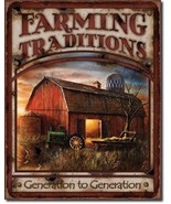 Farming Traditions John Deere IH Tractor Farm Vintage Wall Decor Metal T... - £12.50 GBP