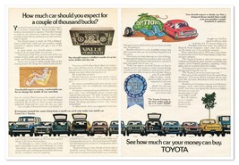 Print Ad Toyota How Much Car Your Money Can Buy 1973 2-Page Advertisement - $12.30