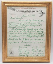 Antique Fly Fishing Weber Lifelike Fly Co. Company Signed Christmas Letter - £228.63 GBP