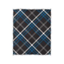 Abundifind Fluff Sherpa Fleece Blanket: Plaid Collection (50&quot;x60&quot;, Black Plaid) - $37.99