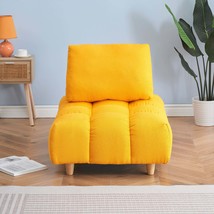 30 Inches Long Teddy Sofa Fabric Spacious Comfortable Seat Yellow - $5,366.12 MXN