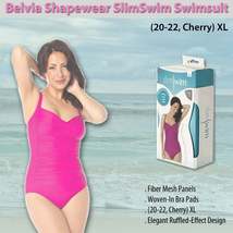 Belvia Shapewear SlimSwim Swimsuit (20-22, Cherry) XL - £5.60 GBP