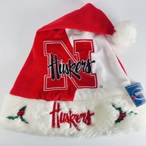 Santa Hat Nebraska Cornhuskers Huskers Team Logo Holiday Plush Christmas... - £16.92 GBP