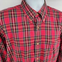 Orvis Red Plaid Long Sleeve Button-up Men&#39;s Shirt Size L - $23.75