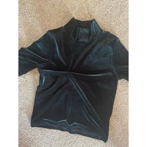 ZARA Green Velvet Velour High Neck Top Size Small Sz S - €7,84 EUR