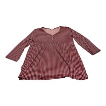 Weekend Suzanne Betro Red Plaid Long Sleeve Blouse Women’s Size Medium - £17.46 GBP