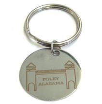Foley, Alabama Walkway Bridge Stainless Steel Round Keychain - £11.52 GBP