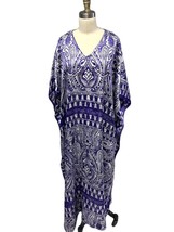 Vtg Barbizon Womens Kaftan Dress Muumuu Multicolor Purple Psychedelic Bo... - £54.31 GBP