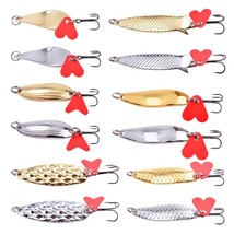 12Pcs  Spinner Spoon Fishing Lures 7g 10g 15g  Silver  Bait With Feather Treble  - £69.97 GBP