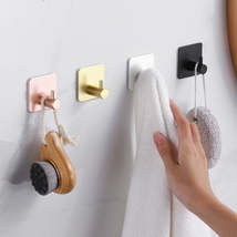Nail-free Stainless Steel Single Hook Alumimum Hook Towel Self-adhesive ... - £4.15 GBP+