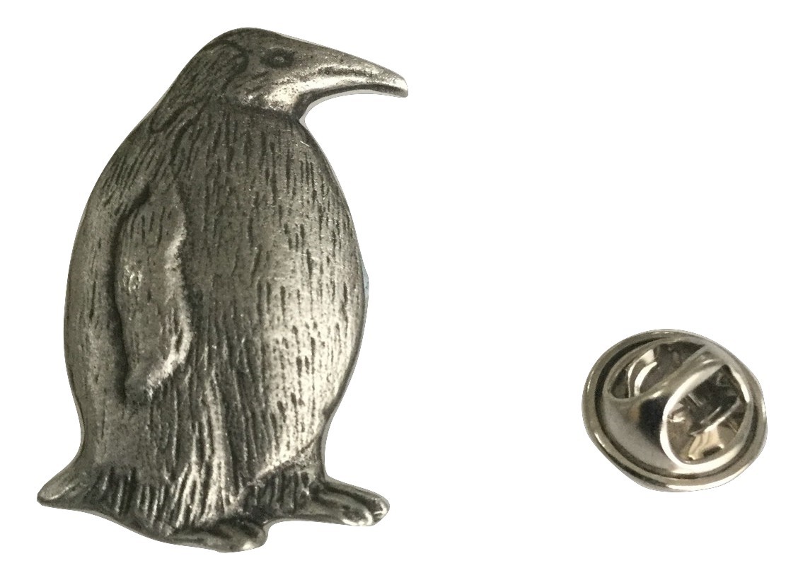 Penguin Pewter Lapel Pin Badge Handmade In UK - $7.50