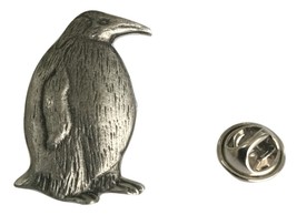 Penguin Pewter Lapel Pin Badge Handmade In UK - $7.50