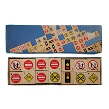 Vintage Full Domino Set Dominoes Safety Sign Wood Taiwan House Of Lloyd EUC - £19.41 GBP