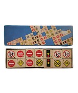 Vintage Full Domino Set Dominoes Safety Sign Wood Taiwan House Of Lloyd EUC - $471.03 MXN