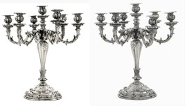 Silver candelabra. Pair candelabras FASCIST Italian symbol, 1930 - $65,525.49 MXN