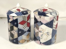 Vintage Ralph Lauren Polo Canisters Lot Patchwork Wedgwood Display Made England - £99.15 GBP