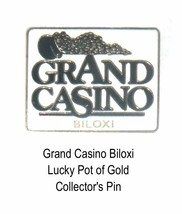 Grand Casino Biloxi Lucky Pot of Gold Pin  - £3.12 GBP