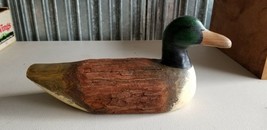 Vintage Wooden Hand Carved Duck Decoy Bird 14 x 4 x 7 - $55.71