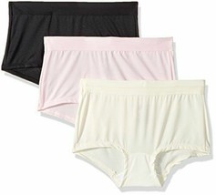 Hanes 3-Pack Women’s X-Temp Constant Comfort Microfiber Boyshorts Black/Pink 5/S - £6.67 GBP