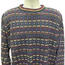 Vintage USA Bill Blass Men&#39;s XL Sweater Pullover 100% Cotton Hand Framed... - $37.04