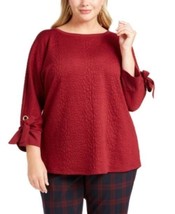 MSRP $80 Charter Club Plus Size Textured Top Wine Size 0X - £12.06 GBP
