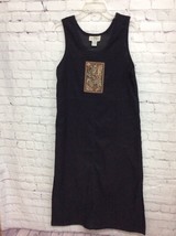Original TY Wear Womens Shift Dress Black Tiger Scoop Neck Sleeveless Pe... - $15.35