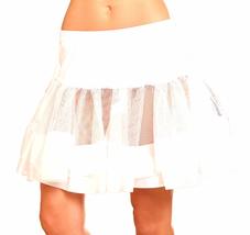 Elegant Moments Satin Trimmed Nylon White Petticoat Tutu Skirt Costume Accessori - £14.04 GBP