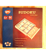 Bohs Wooden Sudoku Board Game W/book of 100 Puzzles - Includes 98 Tile P... - $11.87