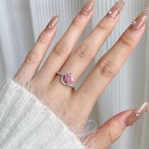 1.20Ct Lab Created Pink Sapphire 14K White Gold Plated Solitaire Engagem... - $91.20