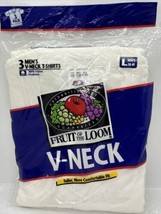 Vintage 1996 Fruit of the Loom 3 Pack Mens V-Neck T-Shirts Medium Size 3... - $18.49