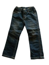 Wrangler GIrls 5T Dark Denim Jeans Blue Denim Adjustable Waist Straight Leg - $10.79