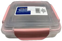 Lock-Top Sandwich Containers w Lids 4 Clips 2.3 Cups 6”x6”x1.5”—NEW—SHPS... - $18.69