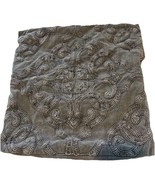 Pottery Barn Pillow Cover Drew Embroidered Dark Gray 18 x 18 in Square Case - $19.99