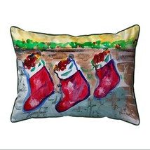 Betsy Drake Christmas Stockings Small Indoor Outdoor Pillow 11x14 - £39.46 GBP
