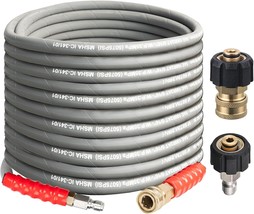 Hourleey Pressure Washer Hose, 50Ft Kink Resistant High Tensile Wire Pow... - £48.90 GBP