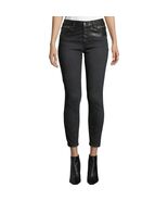 Current Elliott The Fused Faux Leather Skinny Jeans Size 28 Black Denim ... - €24,81 EUR