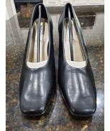 Mademoiselle Vintage Black Women&#39;s Leather Closed Toe Block Heeled Shoes... - £23.51 GBP
