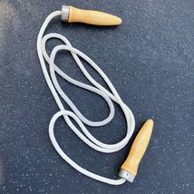 Vintage Jump Rope 6&quot; Wooden Handles with Ball Bearings 8 Foot rope Made ... - £8.64 GBP