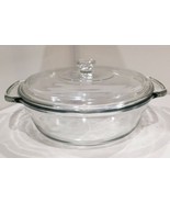 Anchor Hocking Clear Glass Ovenware Round 9” 2-Quart Casserole Dish w/Lid - £11.25 GBP