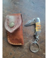1907 Great Seal of the State of Oklahoma Small Picket Knife With Leather... - $23.76