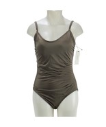 CALVIN KLEIN Women&#39;s Swimsuits 1 Piece Olive Nylon Spandex Ruched Side S... - £38.93 GBP