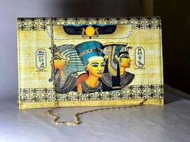 Three Egyptian Kings Women Portfolio Nefertiti King Tut Printed Leather Wallet - £36.29 GBP