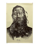 Vintage 1969 Indian Chief Brave On Satu With Strength Print Poster 35&quot; x... - $23.75