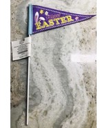Happy Easter Purple Felt Easter Embroidered Easter Basket Decor 11 Inch - $487.71 MXN
