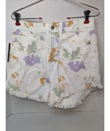 NWT Wild Fable White Denim Tie Dye Button Fly Shorts Cut Off Size 4 - £11.01 GBP